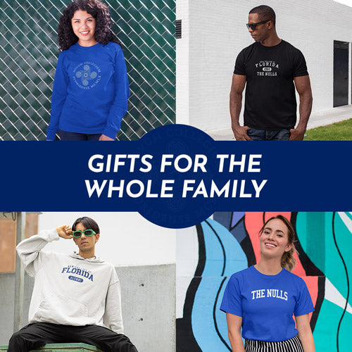 Gifts for the Whole Family. People wearing apparel from New College of Florida Official Team Apparel - Mobile Banner