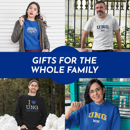 Gifts for the Whole Family. People wearing apparel from University of North Georgia Nighthawks Official Team Apparel - Mobile Banner