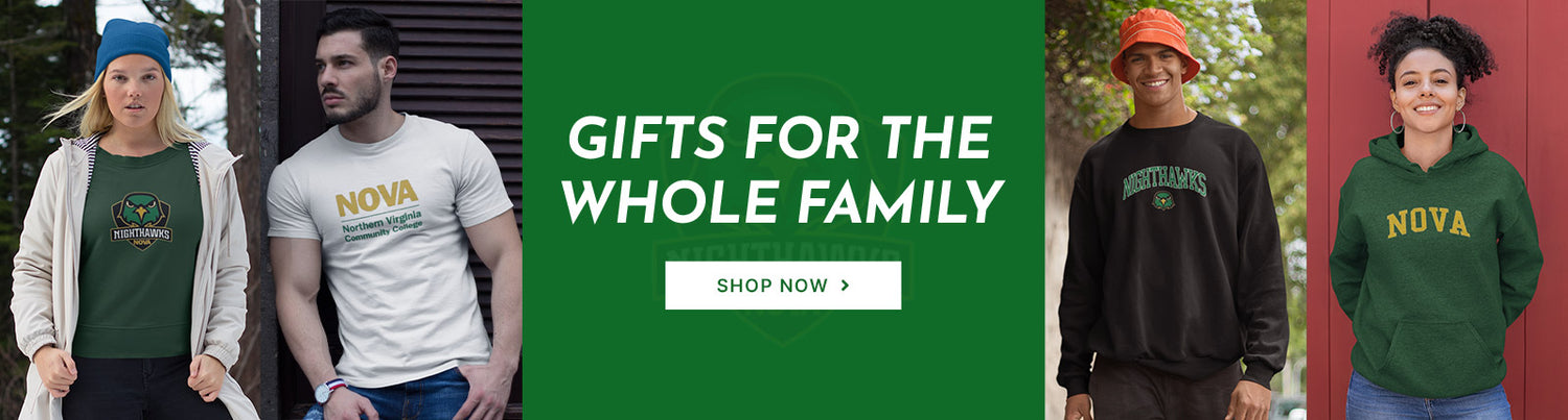Gifts for the Whole Family. People wearing apparel from Northern Virginia Community College Nighthawks Official Team Apparel