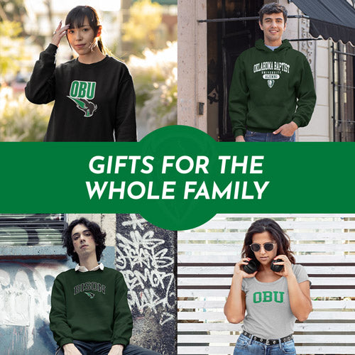 Gifts for the Whole Family. People wearing apparel from Oklahoma Baptist University Bison Official Team Apparel - Mobile Banner