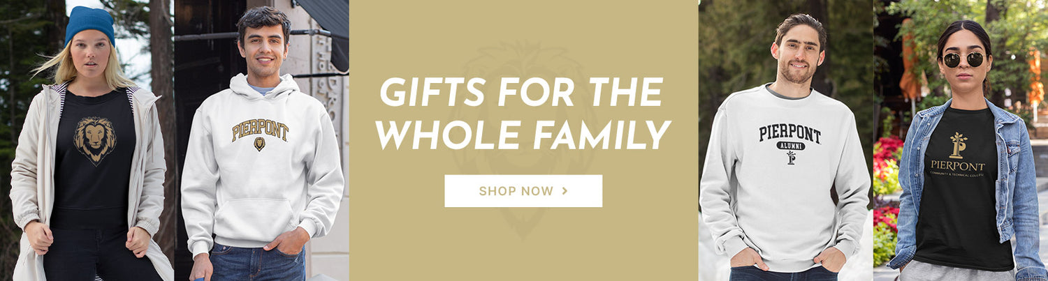 Gifts for the Whole Family. People wearing apparel from Pierpont Community & Technical College Lions Official Team Apparel
