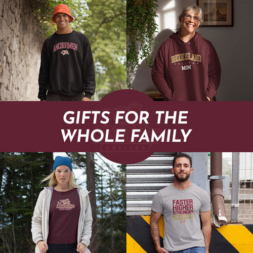 Gifts for the Whole Family. People wearing apparel from Rhode Island College Anchormen Official Team Apparel - Mobile Banner