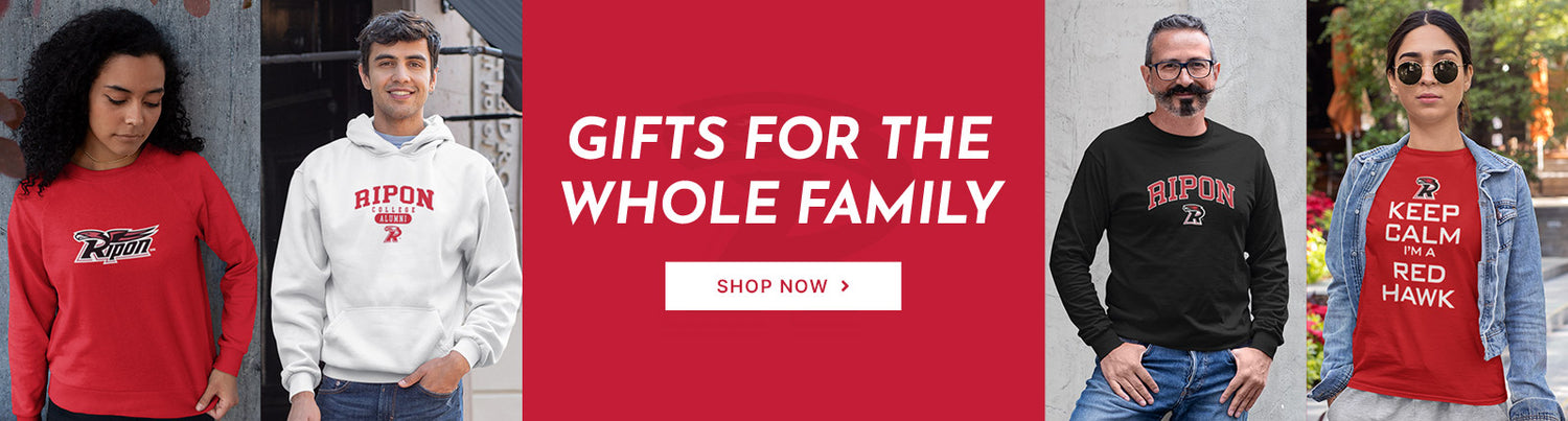 Gifts for the Whole Family. People wearing apparel from Ripon College Red Hawks Official Team Apparel