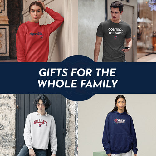 Gifts for the Whole Family. People wearing apparel from Rogers State University Hillcats Official Team Apparel - Mobile Banner