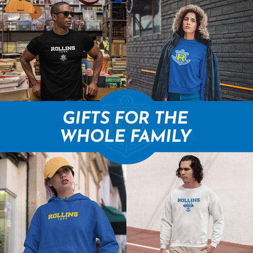 Gifts for the Whole Family. People wearing apparel from Rollins College Tars Official Team Apparel - Mobile Banner