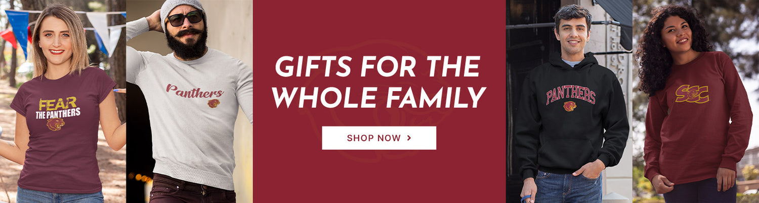 Gifts for the Whole Family. People wearing apparel from Sacramento City College Panthers