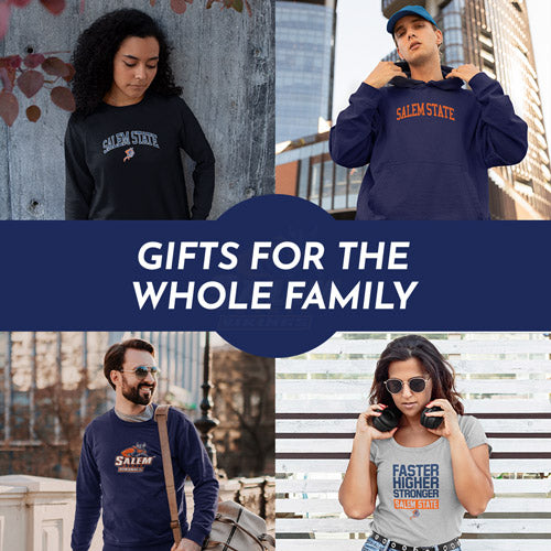 Gifts for the Whole Family. People wearing apparel from Salem State University Vikings Official Team Apparel - Mobile Banner