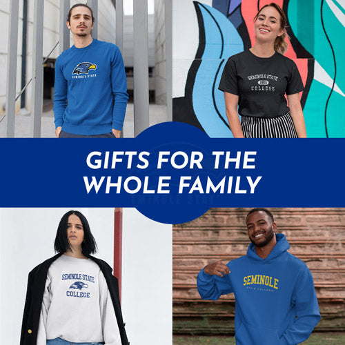 Gifts for the Whole Family. People wearing apparel from Seminole State College Raiders Official Team Apparel - Mobile Banner