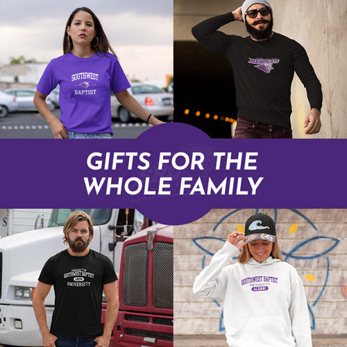 Gifts for the Whole Family. People wearing apparel from Southwest Baptist University Bearcats Official Team Apparel - Mobile Banner