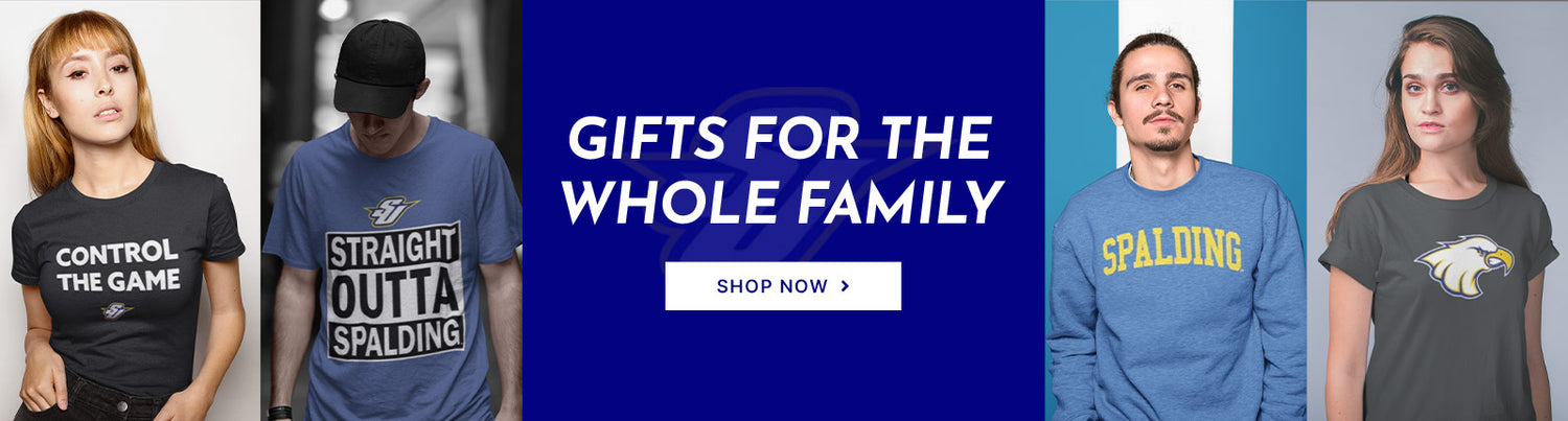 Gifts for the Whole Family. People wearing apparel from Spalding University Golden Eagles Official Team Apparel