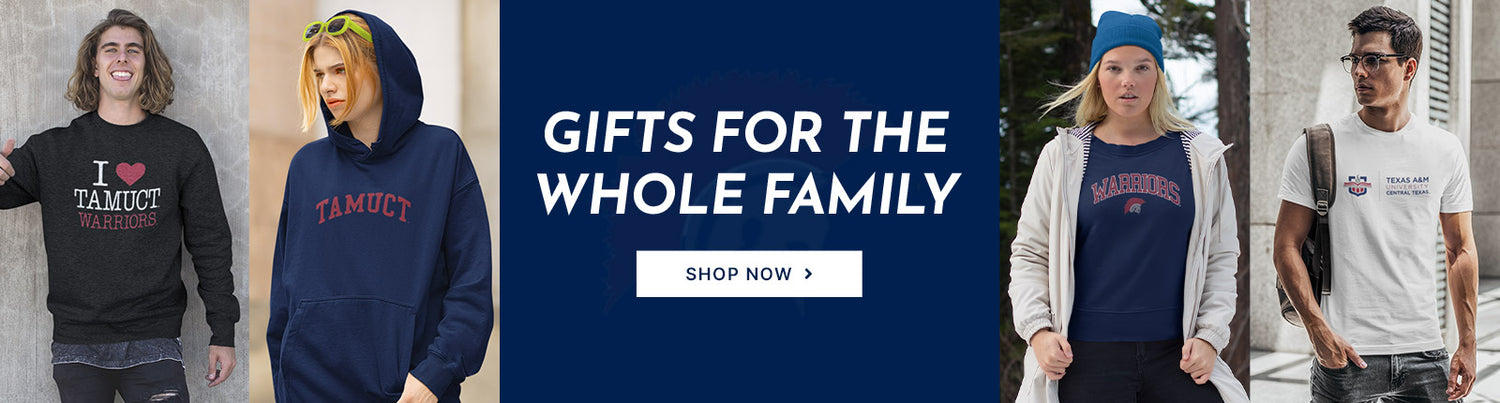 Gifts for the Whole Family. People wearing apparel from Texas A&M University-Central Texas Warriors Official Team Apparel