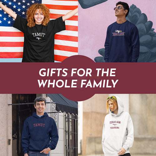 Gifts for the Whole Family. People wearing apparel from Texas A&M University-Texarkana Eagles Official Team Apparel - Mobile Banner