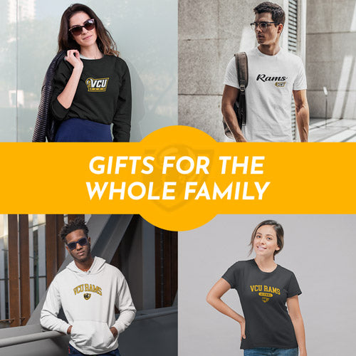 Gifts for the Whole Family. People wearing apparel from Virginia Commonwealth University Rams Official Team Apparel - Mobile Banner