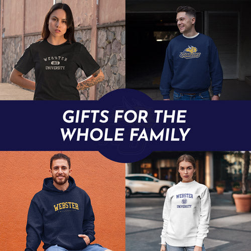 Gifts for the Whole Family. People wearing apparel from Webster University Gorlocks - Mobile Banner