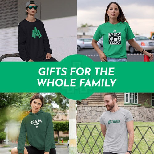 Gifts for the Whole Family. People wearing apparel from University of Arkansas at Monticello Boll Weevils & Cotton Blossoms Official Team Apparel - Mobile Banner