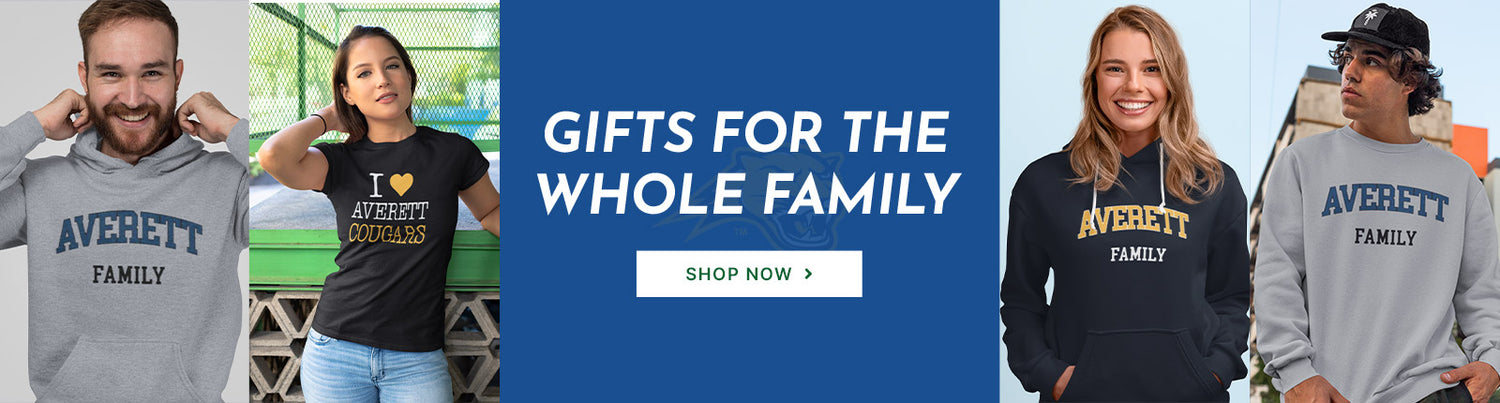 Gifts for the Whole Family. People wearing apparel from Averett University Averett Cougars