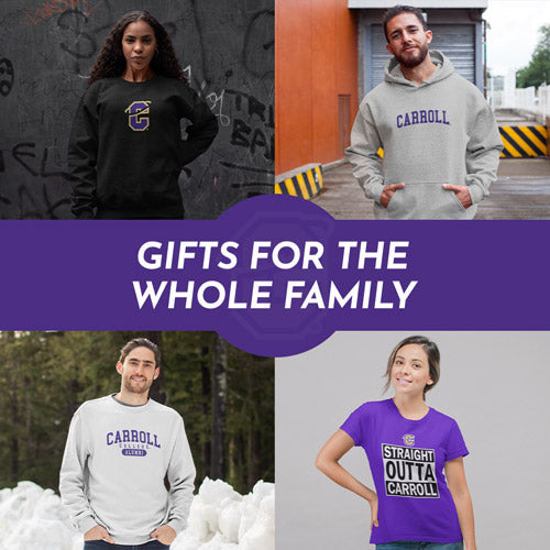 Gifts for the Whole Family. People wearing apparel from Carroll College Saints - Mobile Banner