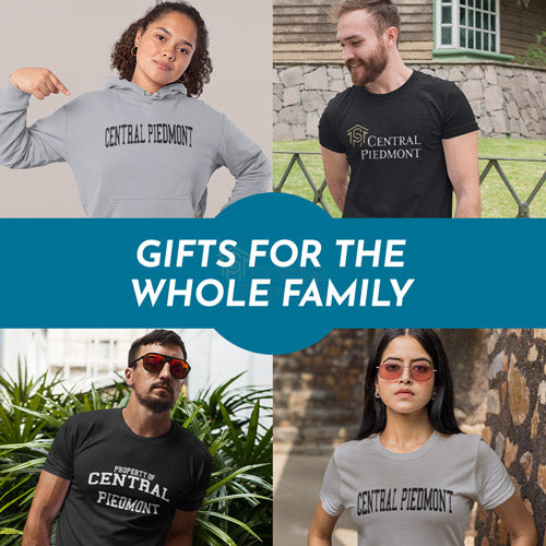 Gifts for the Whole Family. People wearing apparel from Central Piedmont Community College Official Team Apparel - Mobile Banner