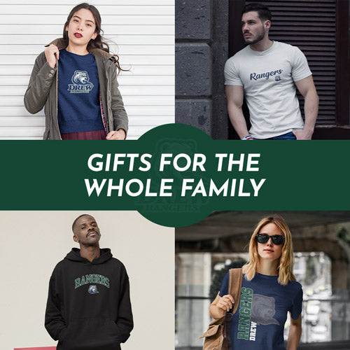 Gifts for the Whole Family. People wearing apparel from Drew University Rangers - Mobile Banner