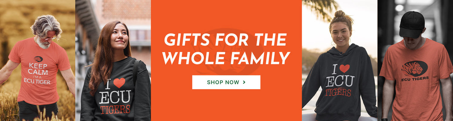 Gifts for the Whole Family. People wearing apparel from East Central University Tigers