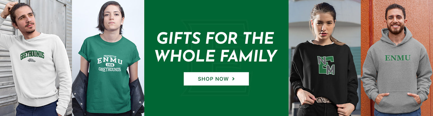 Gifts for the Whole Family. People wearing apparel from Eastern New Mexico University Greyhounds