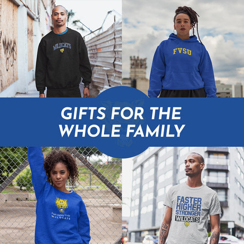 Gifts for the Whole Family. People wearing apparel from Fort Valley State University Wildcats Official Team Apparel - Mobile Banner