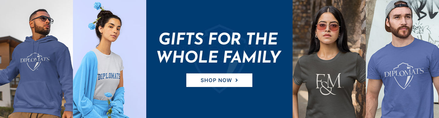 Gifts for the Whole Family. People wearing apparel from Franklin & Marshall College Diplomats Official Team Apparel