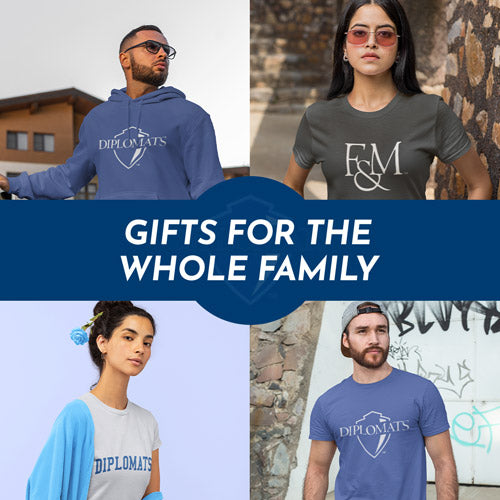 Gifts for the Whole Family. People wearing apparel from Franklin & Marshall College Diplomats Official Team Apparel - Mobile Banner