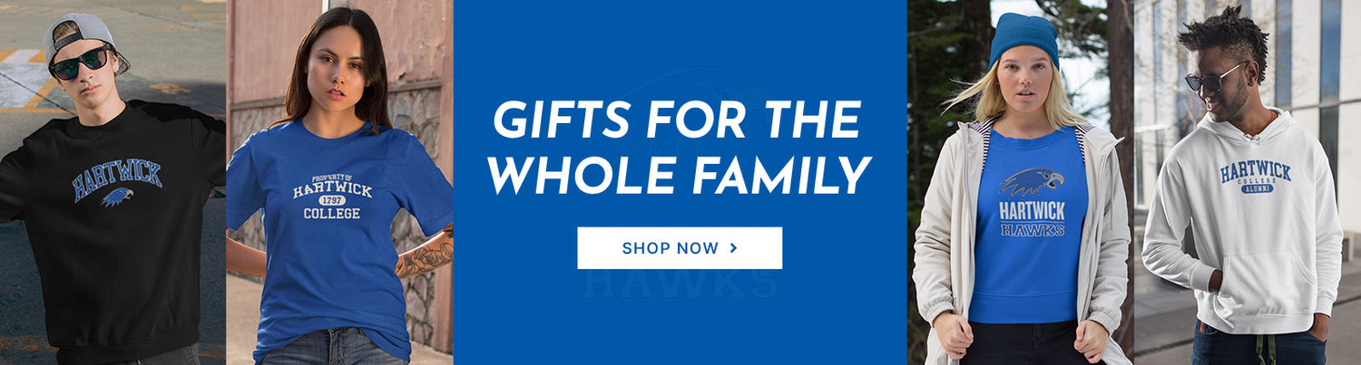 Gifts for the Whole Family. People wearing apparel from Hartwick College Hawks Official Team Apparel