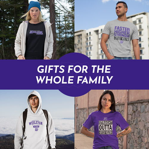 Gifts for the Whole Family. People wearing apparel from Kentucky Wesleyan College Panthers Official Team Apparel - Mobile Banner