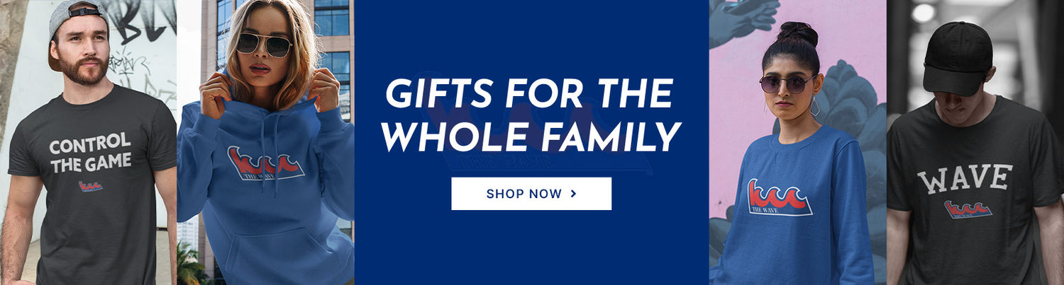Gifts for the Whole Family. People wearing apparel from Kingsborough Community College The Wave Official Team Apparel