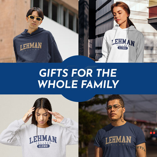 Gifts for the Whole Family. People wearing apparel from Lehman College Lightning Official Team Apparel - Mobile Banner