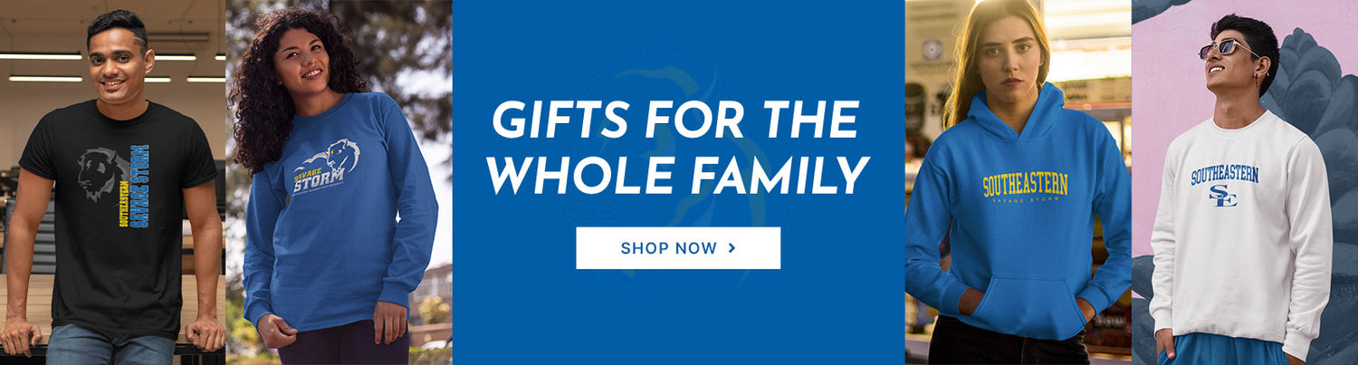 Gifts for the Whole Family. People wearing apparel from Southeastern Oklahoma State University Savage Storm Official Team Apparel