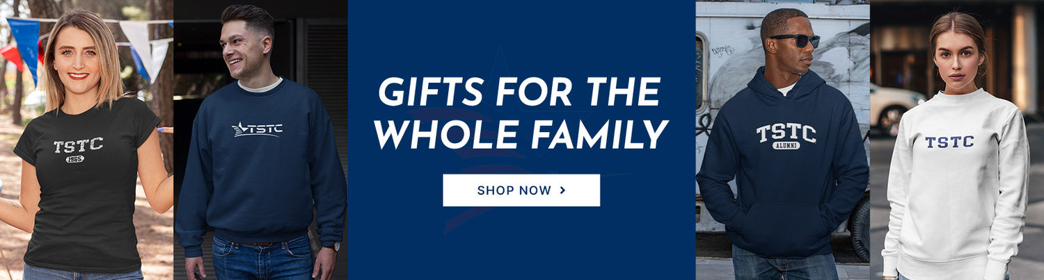 Gifts for the Whole Family. People wearing apparel from Texas State Technical College Official Team Apparel