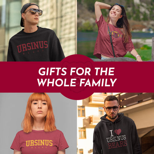 Gifts for the Whole Family. People wearing apparel from Ursinus College Bears Official Team Apparel - Mobile Banner