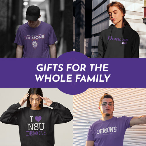 Gifts for the Whole Family. People wearing apparel from Northwestern State University Demons Official Team Apparel - Mobile Banner