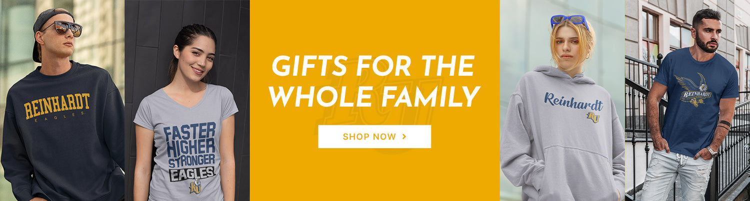 Gifts for the Whole Family. People wearing apparel from Reinhardt University Eagles