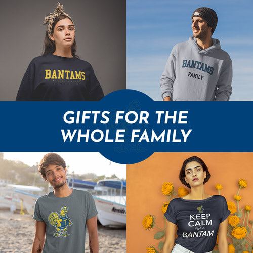 Gifts for the Whole Family. People wearing apparel from Trinity College Bantams Official Team Apparel - Mobile Banner
