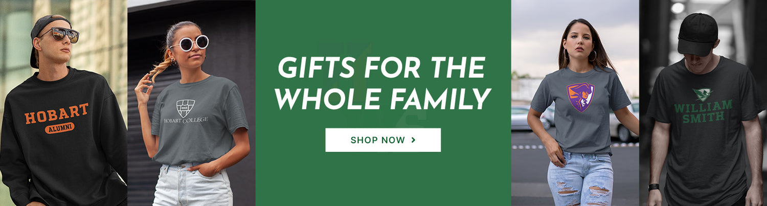 Gifts for the Whole Family. People wearing apparel from Hobart & William Smith Colleges Statesmen Official Team Apparel