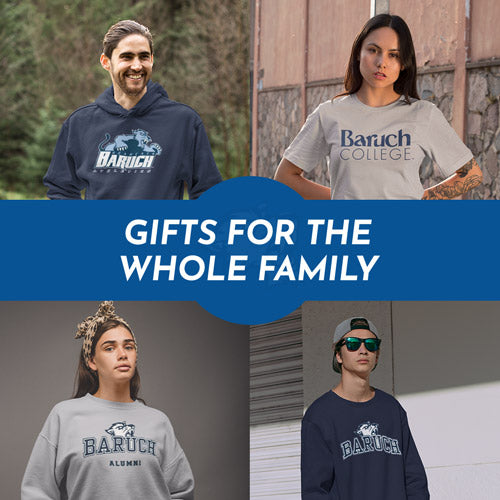 Gifts for the Whole Family. People wearing apparel from Baruch College Bearcats Official Team Apparel - Mobile Banner