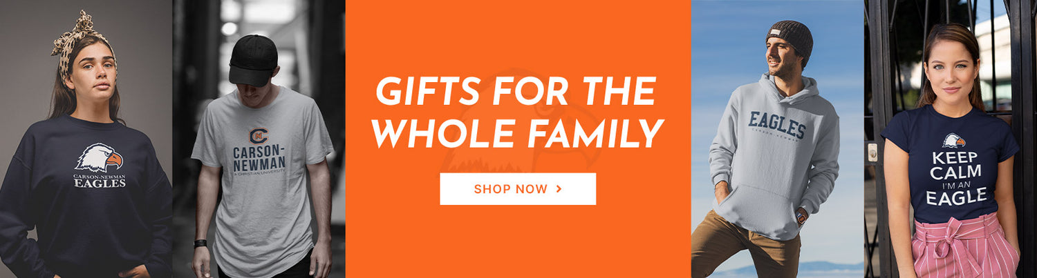 Gifts for the Whole Family. People wearing apparel from Carson-Newman University Eagles