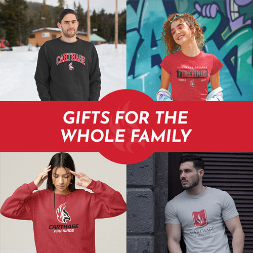 Gifts for the Whole Family. People wearing apparel from Carthage College Firebirds - Mobile Banner