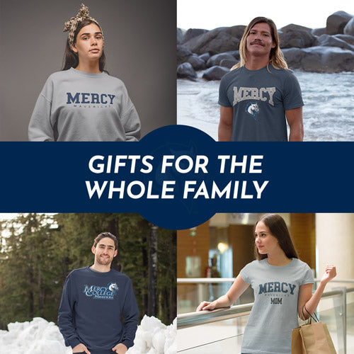 Gifts for the Whole Family. People wearing apparel from Mercy College Mavericks Official Team Apparel - Mobile Banner