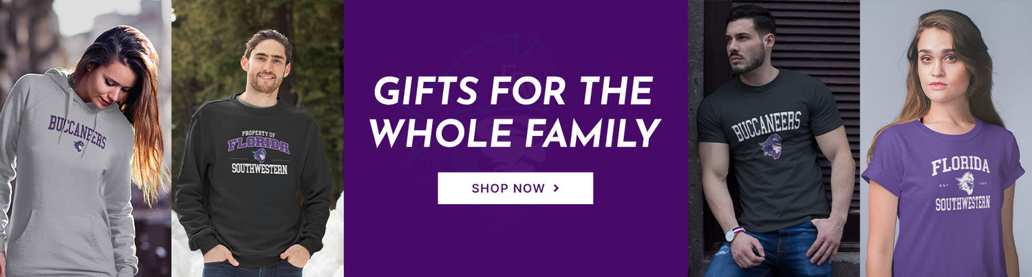 Gifts for the Whole Family. People wearing apparel from Florida SouthWestern State College Buccaneers Official Team Apparel