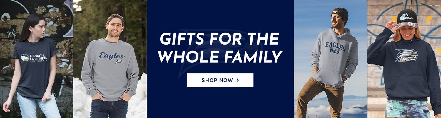Gifts for the Whole Family. People wearing apparel from Georgia Southern University Eagles