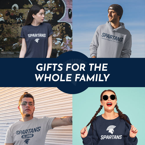Gifts for the Whole Family. People wearing apparel from Missouri Baptist University Spartans Official Team Apparel - Mobile Banner