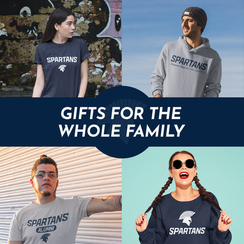 Gifts for the Whole Family. People wearing apparel from Missouri Baptist University Spartans Official Team Apparel - Mobile Banner