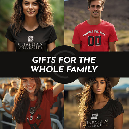 Gifts for the Whole Family. People wearing apparel from Chapman University Panthers Official Team Apparel - Mobile Banner