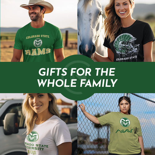 Gifts for the Whole Family. People wearing apparel from Colorado State University Rams - Mobile Banner