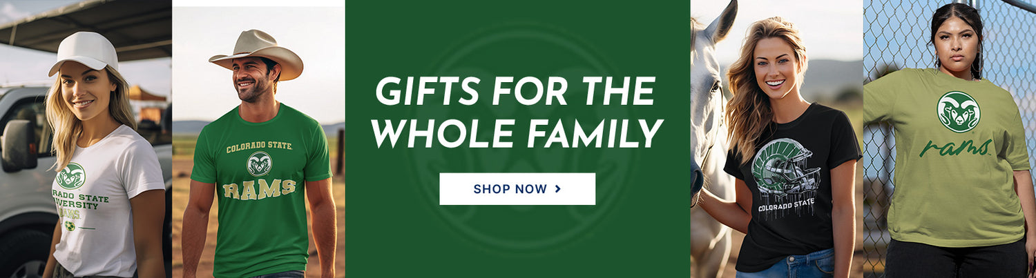 Gifts for the Whole Family. People wearing apparel from Colorado State University Rams